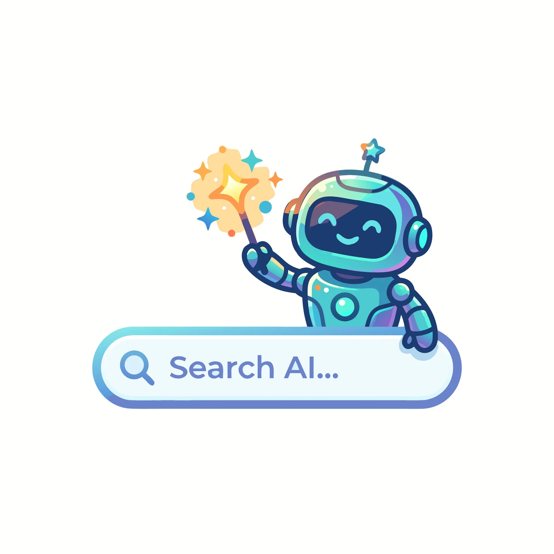 Illustration einer KI-basierten Suche als Teil moderner SEO-Strategien
