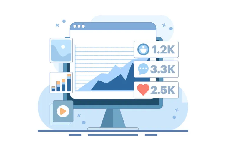 Digitale Performance-Analyse mit Reichweite Interaktionen und Nutzerkennzahlen