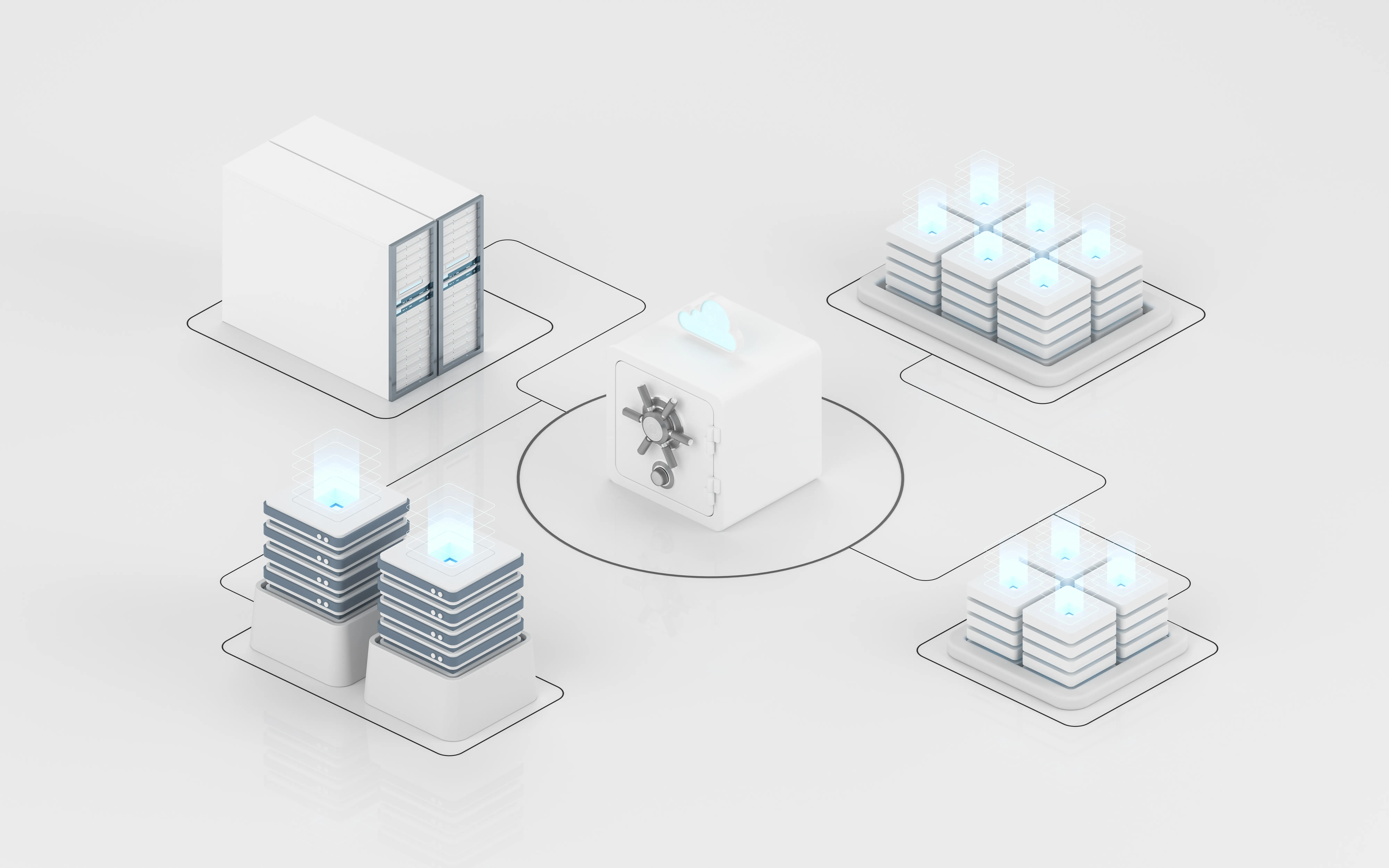 Cache-Struktur für vernetzte Server und digitale Datenspeicherung
