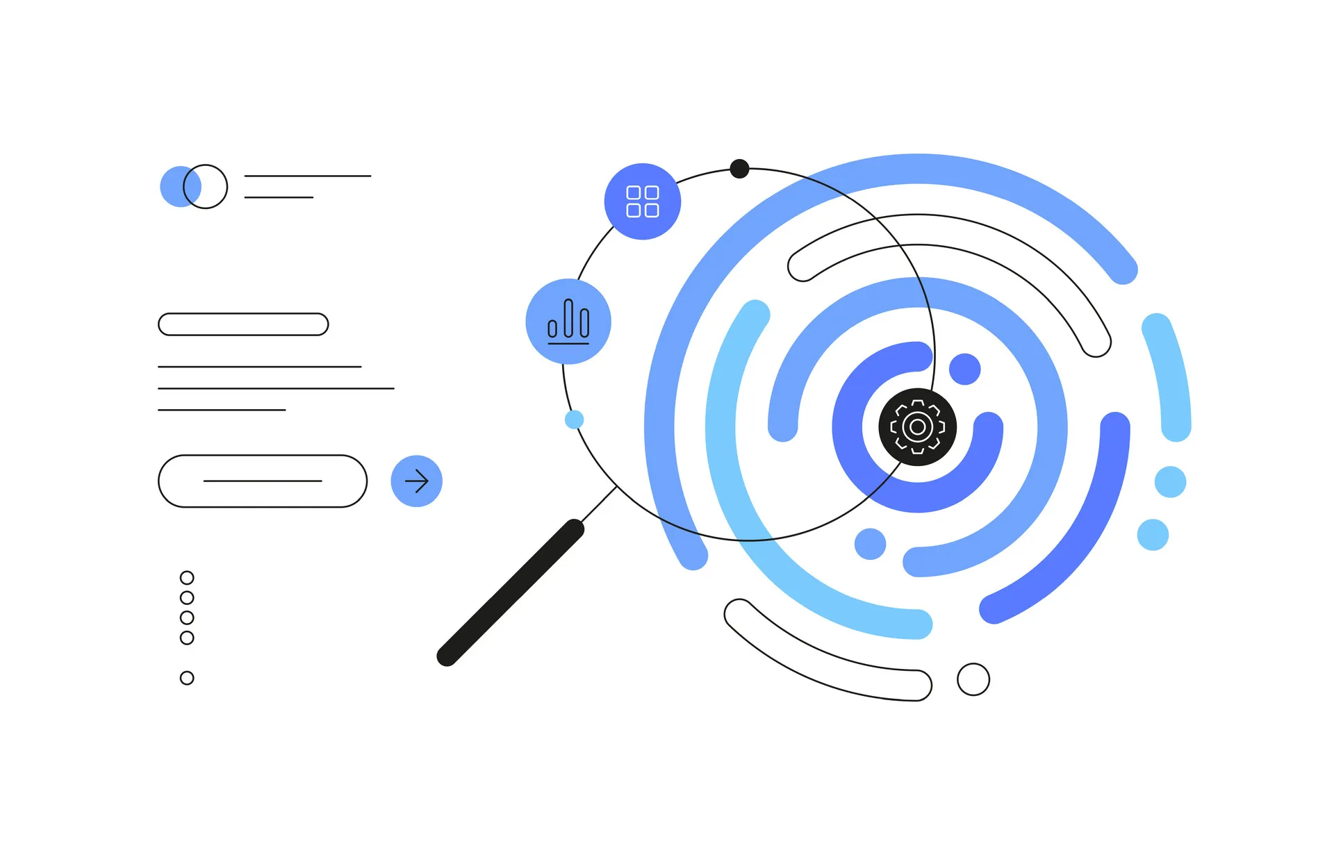 Darstellung einer professionellen Keyword Recherche zur Analyse relevanter Suchbegriffe und Suchpotenziale.