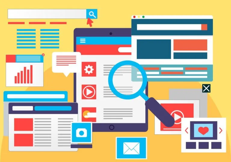 SEO-Analyse verschiedener Webseiten mit Suchfunktion und digitaler Optimierung