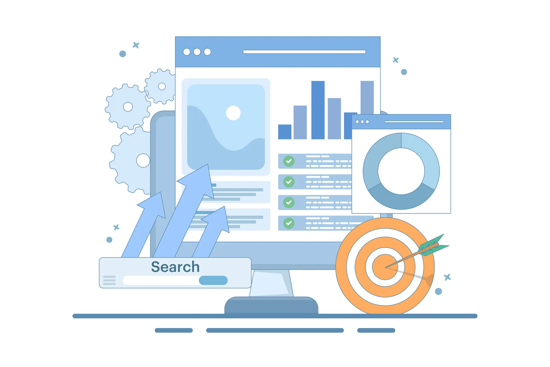 SEO-Dashboard mit Performance- und Ranking-Daten