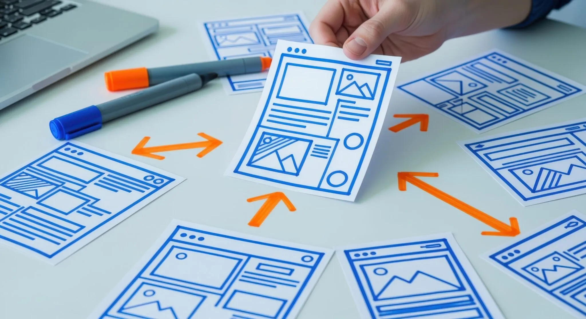 Analytics Dashboard zur UX Optimierung mit steigender Performance Kurve, Nutzerdaten und Conversion Kennzahlen für bessere digitale Erlebnisse.