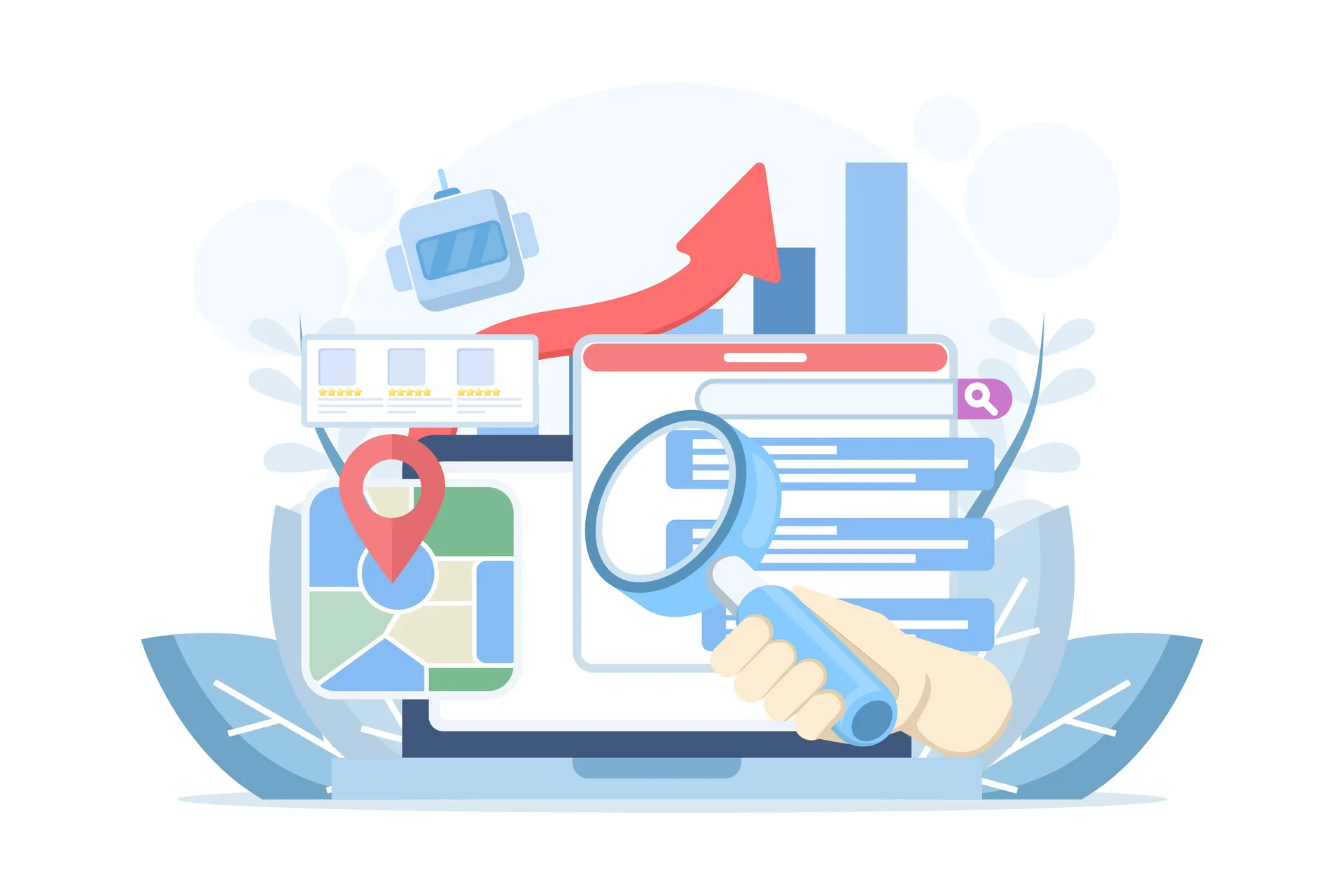 Suchmaschinenmarketing mit Suche, Bewertungen und digitaler Sichtbarkeit